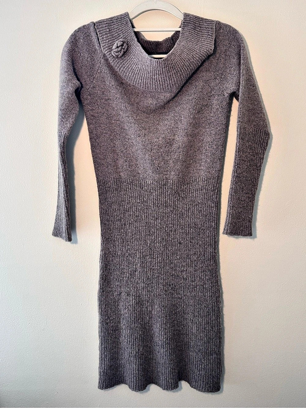Gillmod Knit Midi Dress in Gray Size 44 (approx large) vintage style